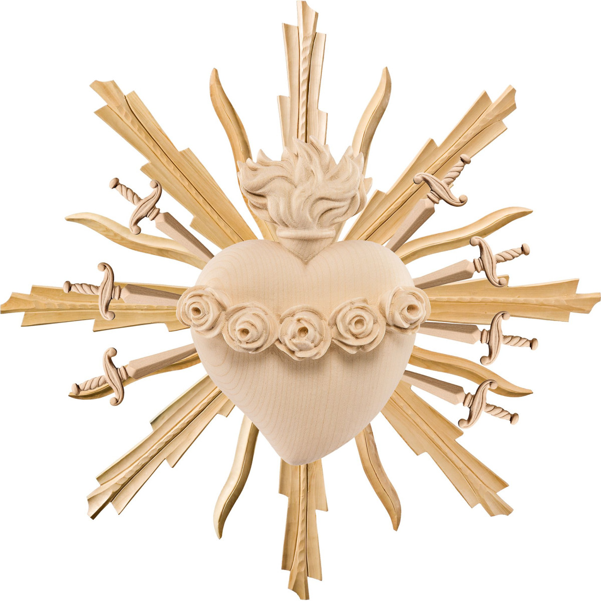 Sagrado Corazón de María con 7 espadas y aureola